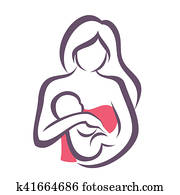 isolated vector symbol of mom and child isolated vector symbol of mom and child