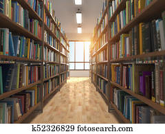 Library stacks of books and bookshelf. Library stacks of books and bookshelf.