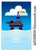 Oil rig illustration Oil rig illustration