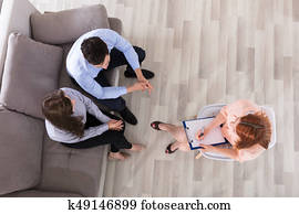 Psychologist Discussing With Couple
