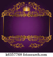 royal symbols on a purple background
