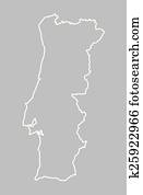 abstratos, mapa, de, portugal