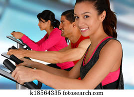 bicicletas equitação, em, ginásio