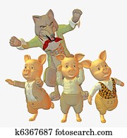 Big bad wolf and three little pigs Big bad wolf and three little pigs