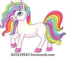 Cartoon rainbow unicorn horse Cartoon rainbow unicorn horse