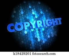 Copyright on Dark Digital Background.