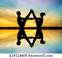 couple doing yoga couple doing yoga