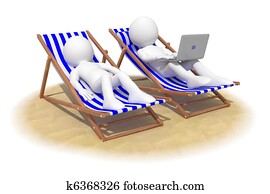 Couple sitting in beach chairs