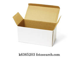 Open white carton box