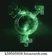Transgender symbol. Trans gender sign. Green symbol