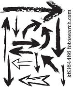 Vector Grunge Brush Arrows Vector Grunge Brush Arrows