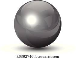 Vector metallic chrome sphere
