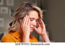 Woman having headache migraine. Woman having headache migraine.