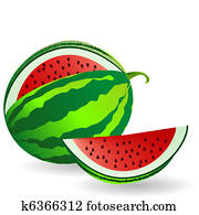 אבטיח, עם, פרי, פרוס