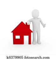 3d man house red 3d man house red