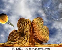 Alien Rock with at sky background