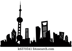 Cartoon Shanghai Skyline Cartoon Shanghai Skyline
