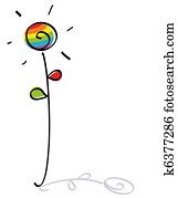 divertido, alegre, flor