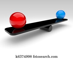 two spheres compare (balance concept) two spheres compare (balance concept)