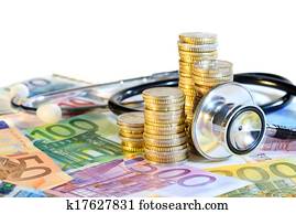 聴診器, 上に, ユーロ, 山