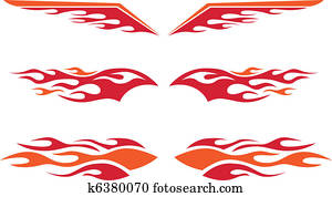 barra quente, chamas