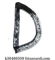 Capital letter D on a white background.