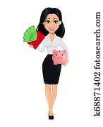 Concept of modern young business woman