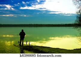 Fishing in a lake Fishing in a lake