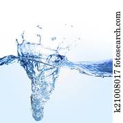 freshness drinking water drop on blue water with copy space above use as refreshment background ,backdrop freshness drinking water drop on blue water with copy space above use as refreshment background ,backdrop