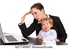 mãe criança, no trabalho, série, imagem, 10
