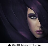 Portrait of a young beauty, plenty of copy-space