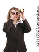 אטרקטיבי, אישה של עסק, עם, משקפת, -, הפרד