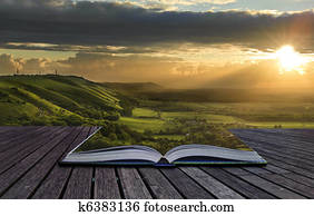 קסום, הזמן, עם, תוכן, להשפך, לתוך, נוף, רקע