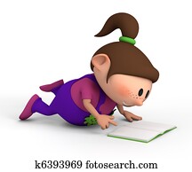 kicsi lány, olvas előjegyez