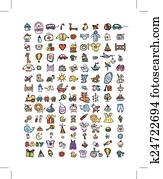 Set of 126 baby icons for your design