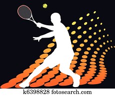 Tennis player on abstract halftone Tennis player on abstract halftone