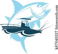 Tuna and fishing boat Tuna and fishing boat