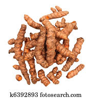 Turmeric Roots in a Pile Isolated Turmeric Roots in a Pile Isolated