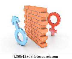 Wall and two persons