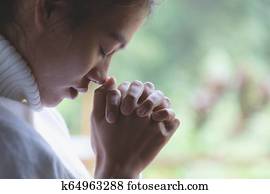woman hands praying to god with the bible. Woman Pray for god blessing to wishing have a better life. Christian life crisis prayer to god.