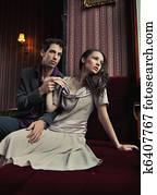 Attractive young couple hugging