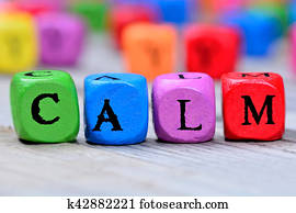 Calm word on table Calm word on table