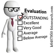 Cartoon teacher manager check evaluation form report