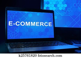 Computer with words e-commerce. Computer with words e-commerce.
