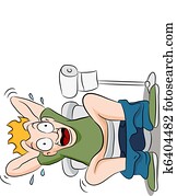 Constipated Man on Toilet Constipated Man on Toilet