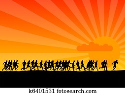 coucher soleil, courant