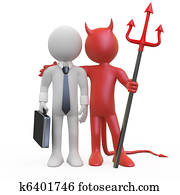 Devil with a businessman Devil with a businessman