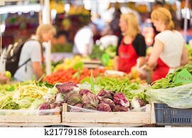 Farmers' market stall.