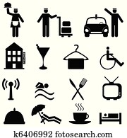 Hotel and hospitality icon set Hotel and hospitality icon set