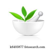 Mortar with herbs Mortar with herbs